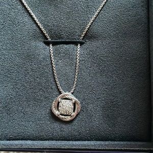 David Yurman Infinity Pendant Necklace with Pavé Diamonds